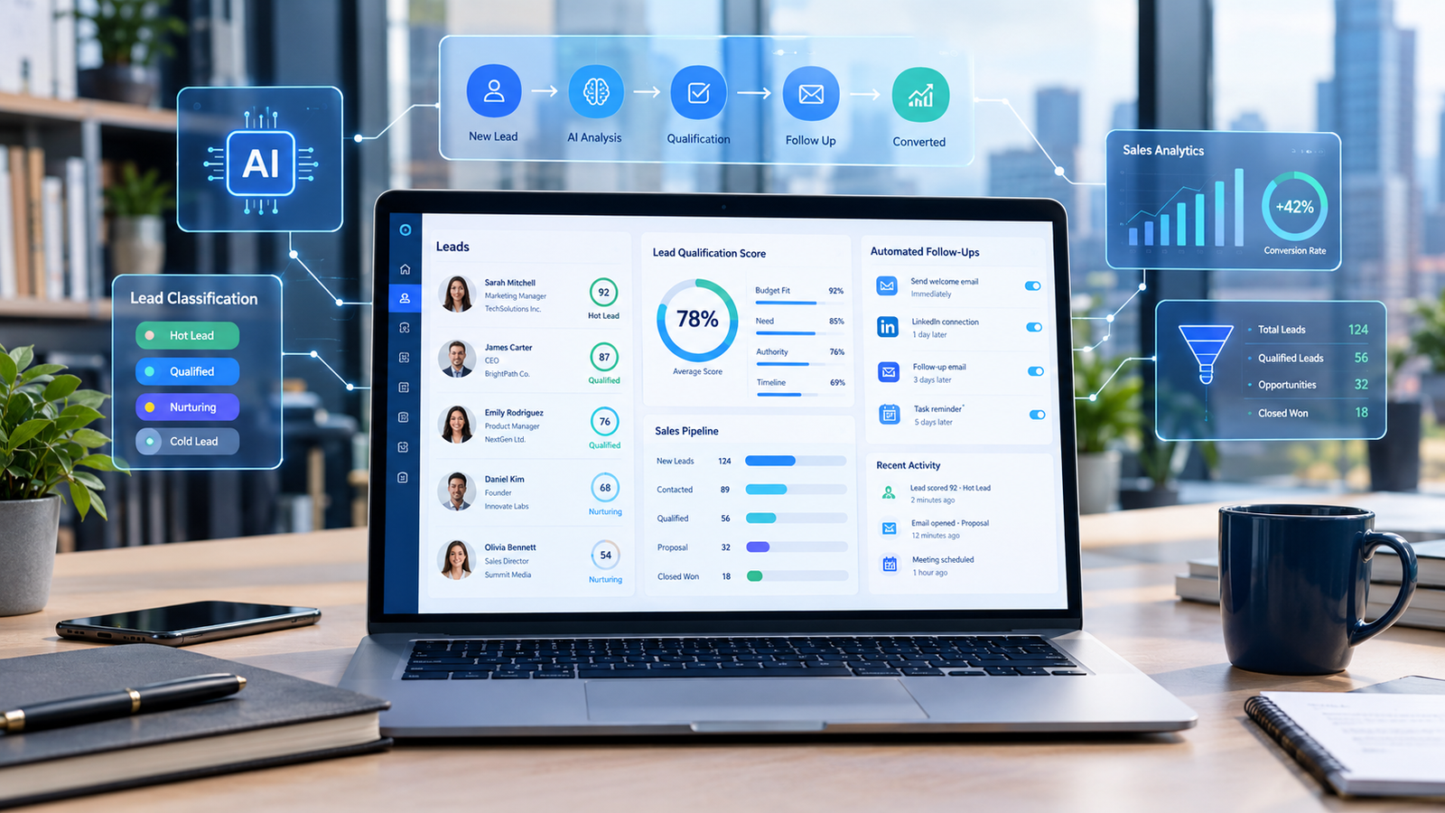 AI lead qualification and sales automation workflow